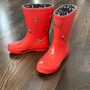 Girls Joules Rainboots- dog print